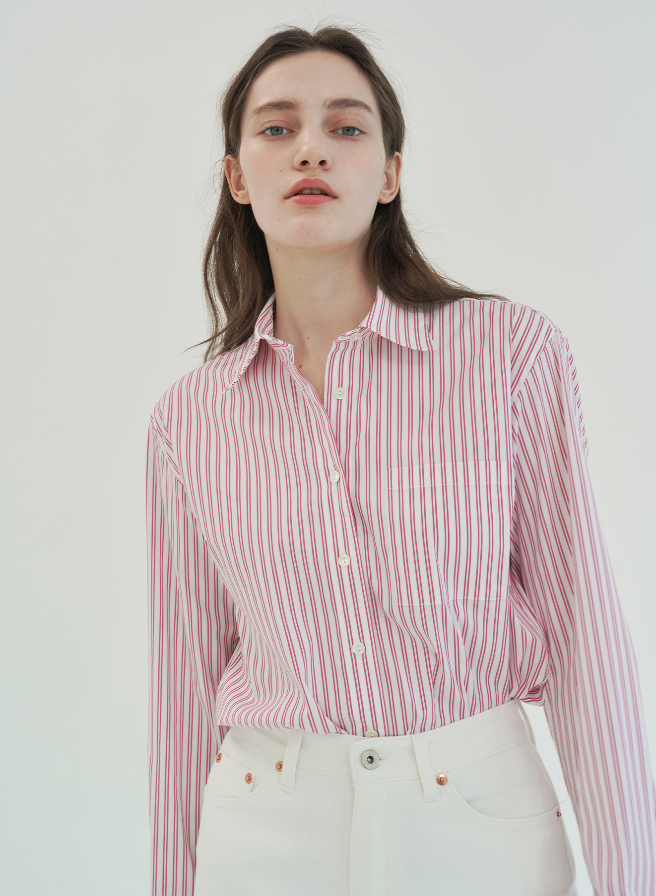 Stripe Pink Over-fit shirts